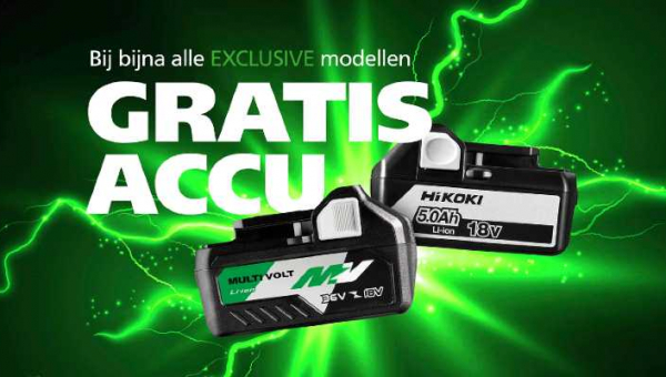 Hikoki GRATIS accu actie